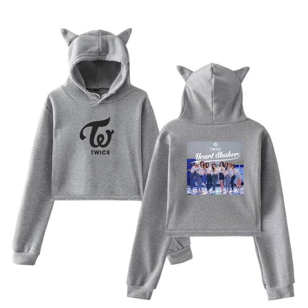 Twice Heart Shaker Cropped Hoodie #3 - Image 4