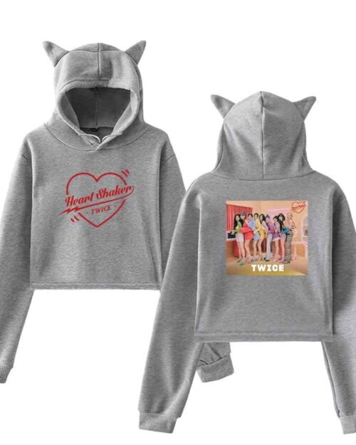 Twice Heart Shaker Cropped Hoodie #2