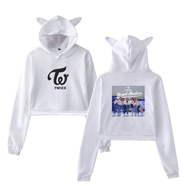 Twice Heart Shaker Cropped Hoodie #3 - Image 2