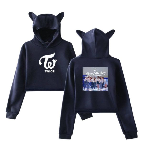 Twice Heart Shaker Cropped Hoodie #3 - Image 3