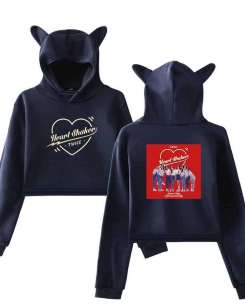 Twice Heart Shaker Cropped Hoodie #1