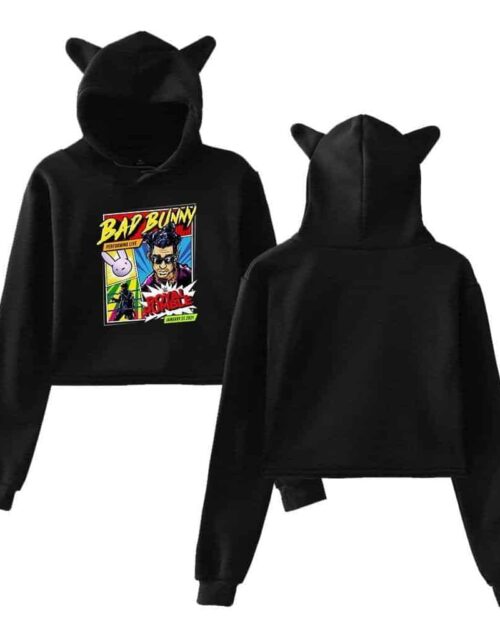 Bad Bunny Cropped Hoodie #1