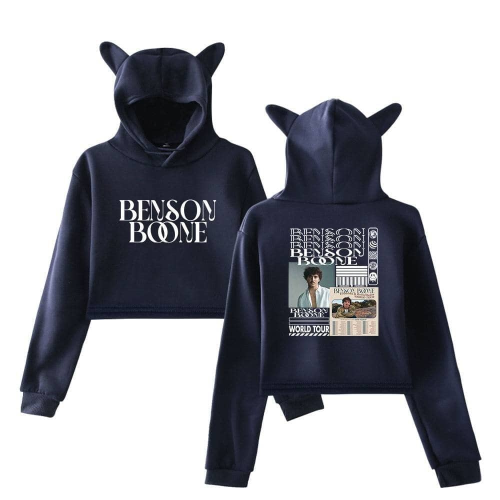 BenzoBorne hoodie with a graphic print on the back featuring a concert poster and photos, and the brand name on the front, designed for fans of the music artist.