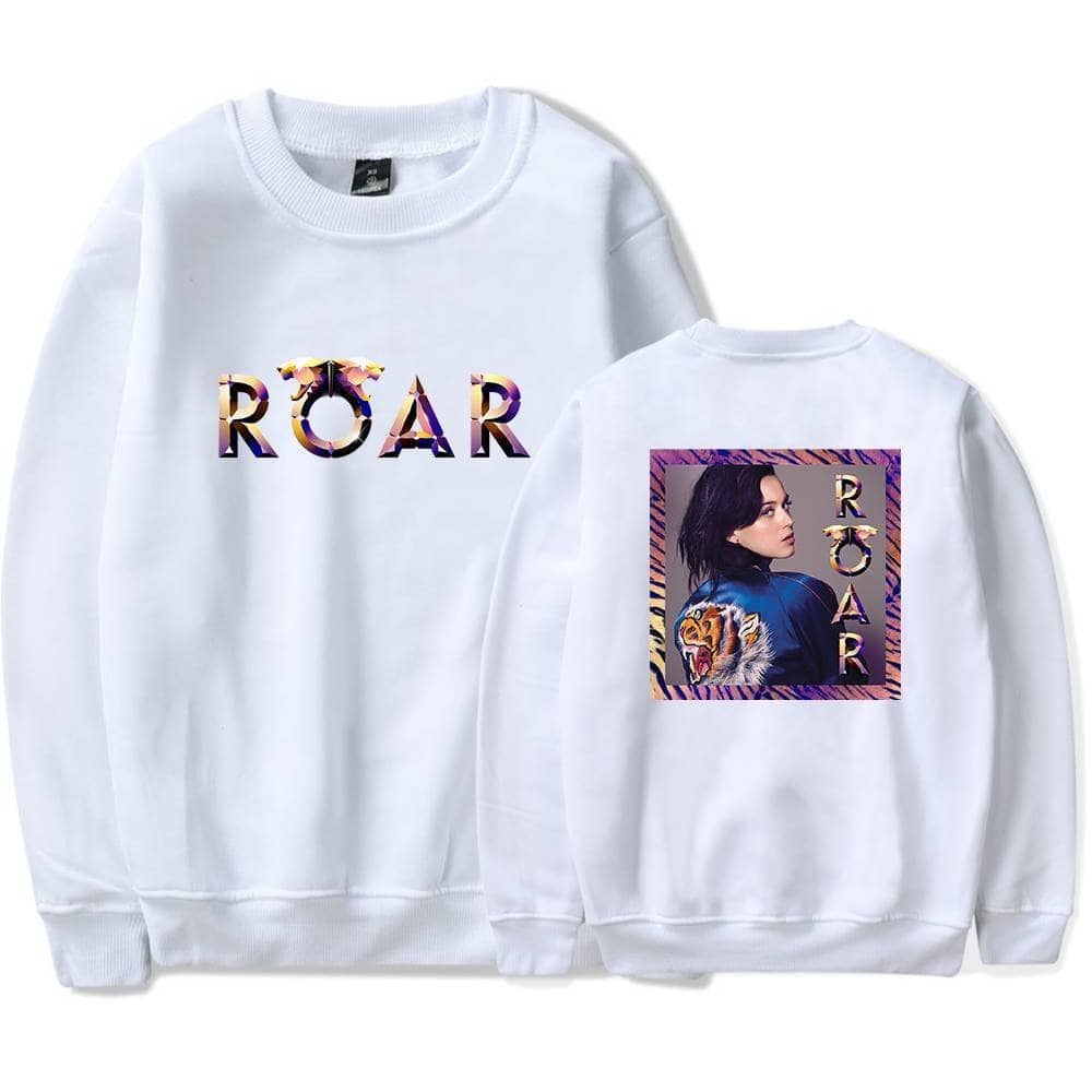 ROAR sweatshirt with bold graphic print, featuring a fierce tiger and a stylish woman design, perfect for casual and streetwear fashion.