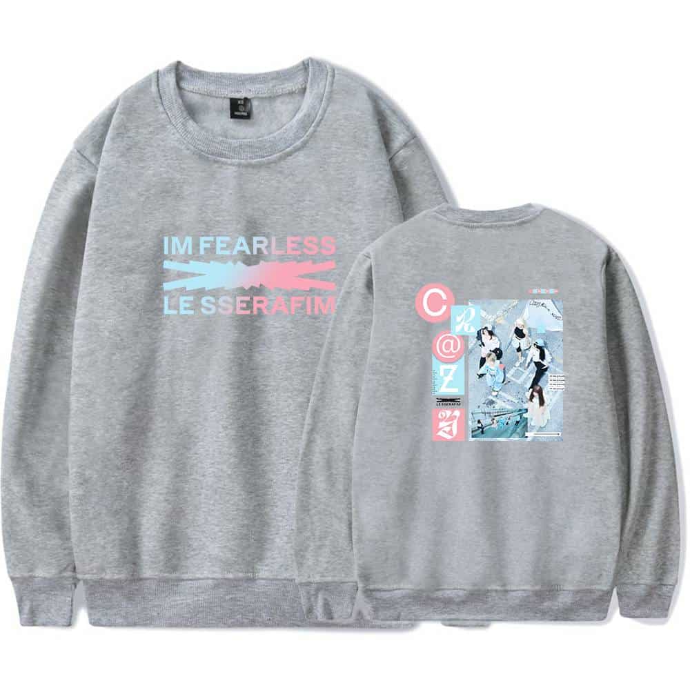 Im fearless sweatshirt with pastel text design, casual style, unisex fit, soft fabric, great for streetwear, sportswear, or everyday casual wear.