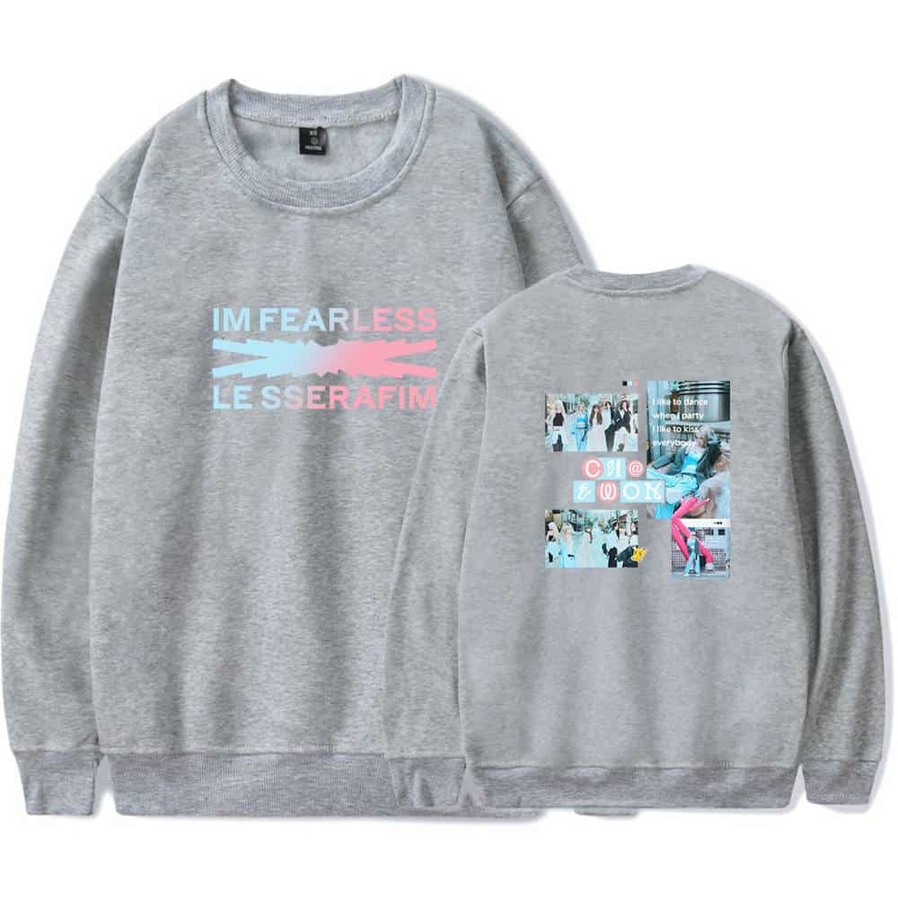 IM FEARLESS LE SERRA FILM sweatshirt with graphic prints on front and back in gray color, perfect for casual wear and making a style statement.