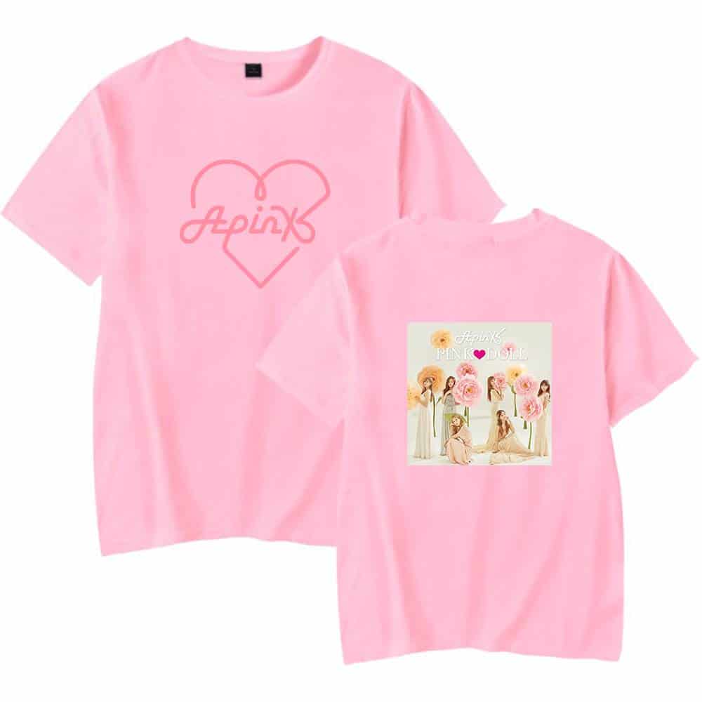 Pink cartoon-themed graphic T-shirt merch, soft cotton, oversized fit, playful design for women and teens, ideal for casual wear and gifting.
