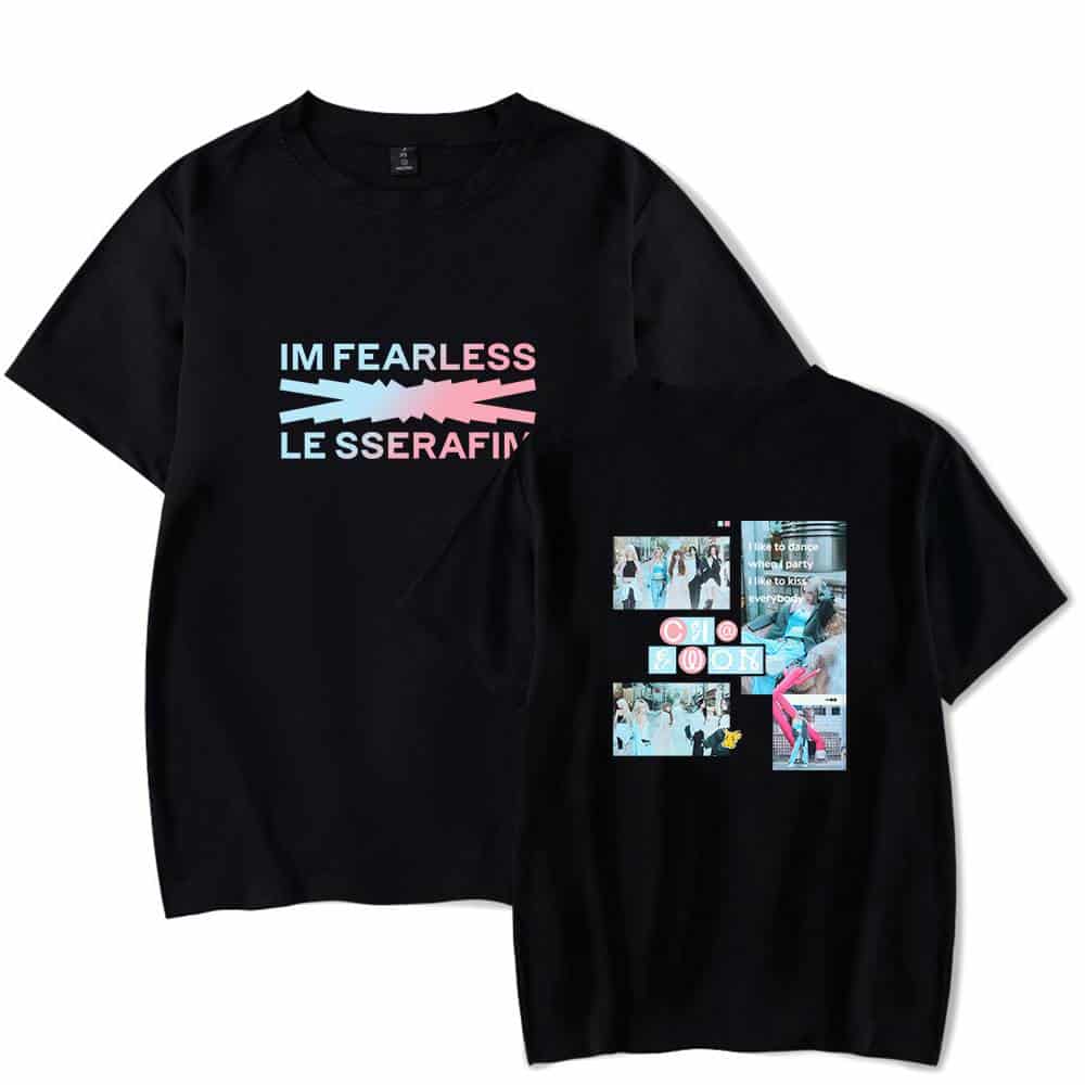 IM FEARLESS LES SERAFINI T-shirt design with bold text and colorful graphics, perfect for fans of the artist or fashion-forward individuals.