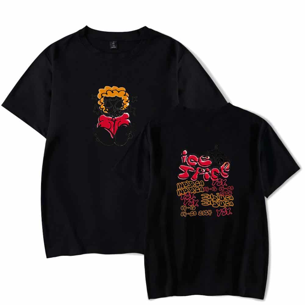 Ice trice black graphic t-shirt for men with bold streetwear design and colorful print.