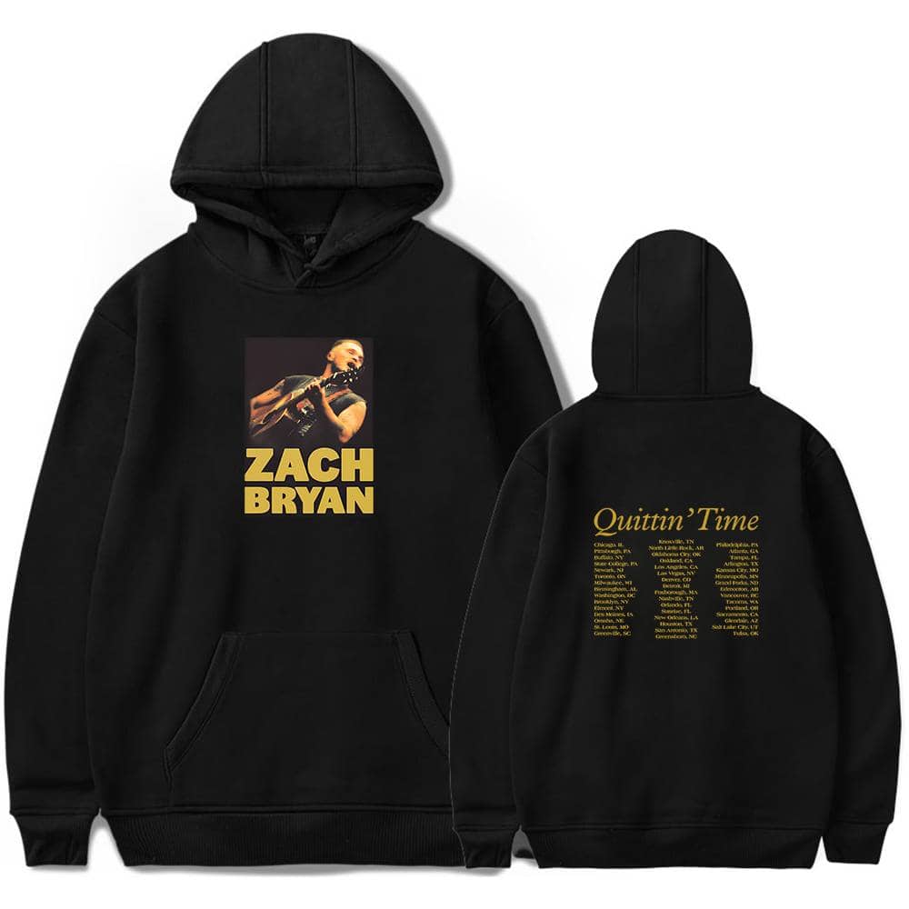 Zach Bryan hoodie with a front image of the singer and bold text, perfect for fans seeking stylish and comfortable merch.