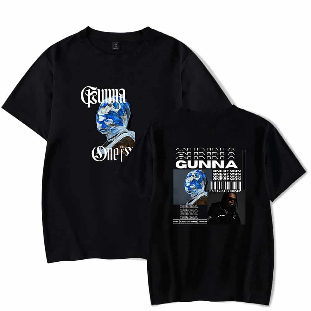 Gunna merchandise t-shirts featuring graphic designs of Gunna and streetwear-inspired artwork, perfect for fans of the rapper and urban fashion.
