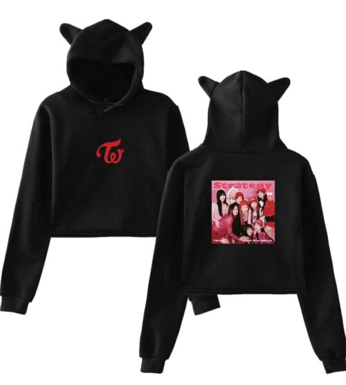 Twice Strategy Cropped Hoodie #4
