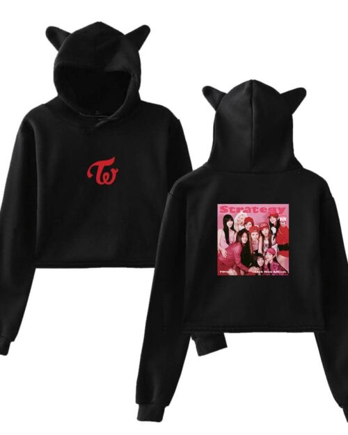 Twice Strategy Cropped Hoodie #4