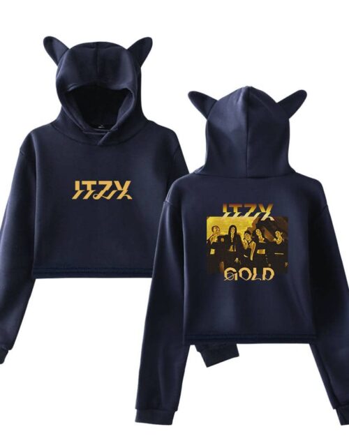 Itzy Gold Cropped Hoodie #2