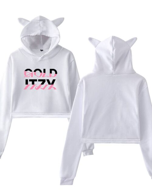 Itzy Gold Cropped Hoodie #1