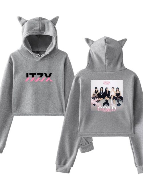 Itzy Gold Cropped Hoodie #3